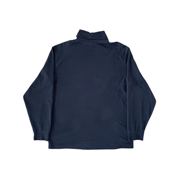 LL Bean Men's Long Sleeve Turtleneck Shirt Size M Black Traditional Fit Cotton - Picture 2 of 8